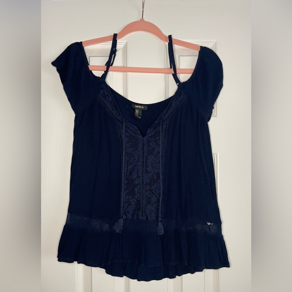 Forever 21 Navy Blue Top